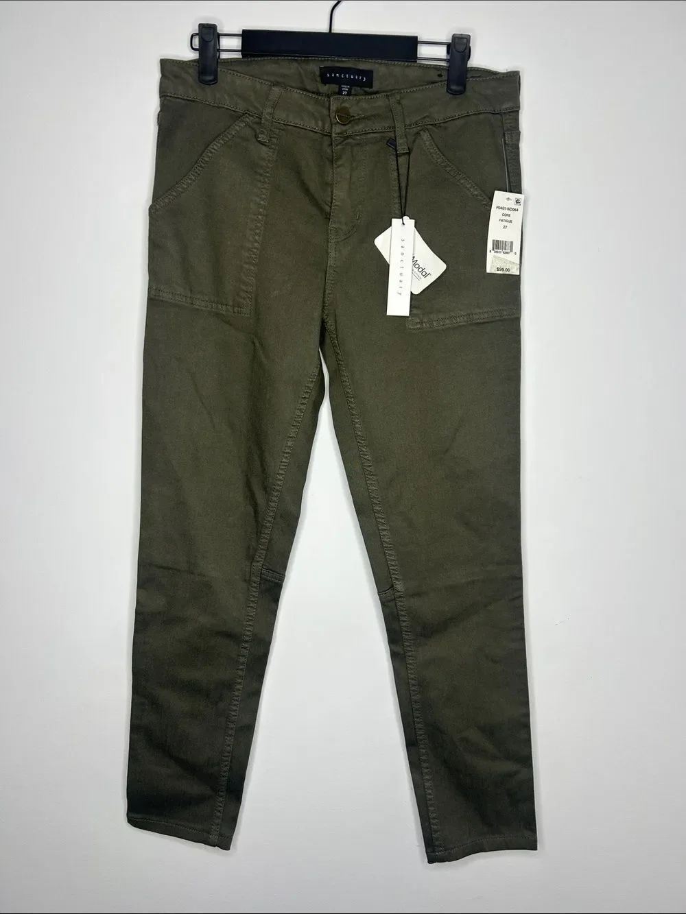 Sanctuary Admiral Skinny Utility Pants Fatigue Olive Green Size 27
